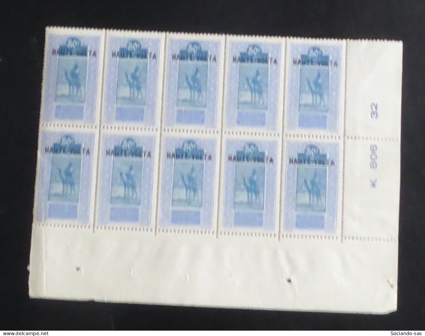 HAUTE-VOLTA - 1922-26 - N°YT. 30 - 50c Outremer Et Bleu - Bloc De 10 Bord De Feuille - Neuf Luxe ** / MNH - Nuovi