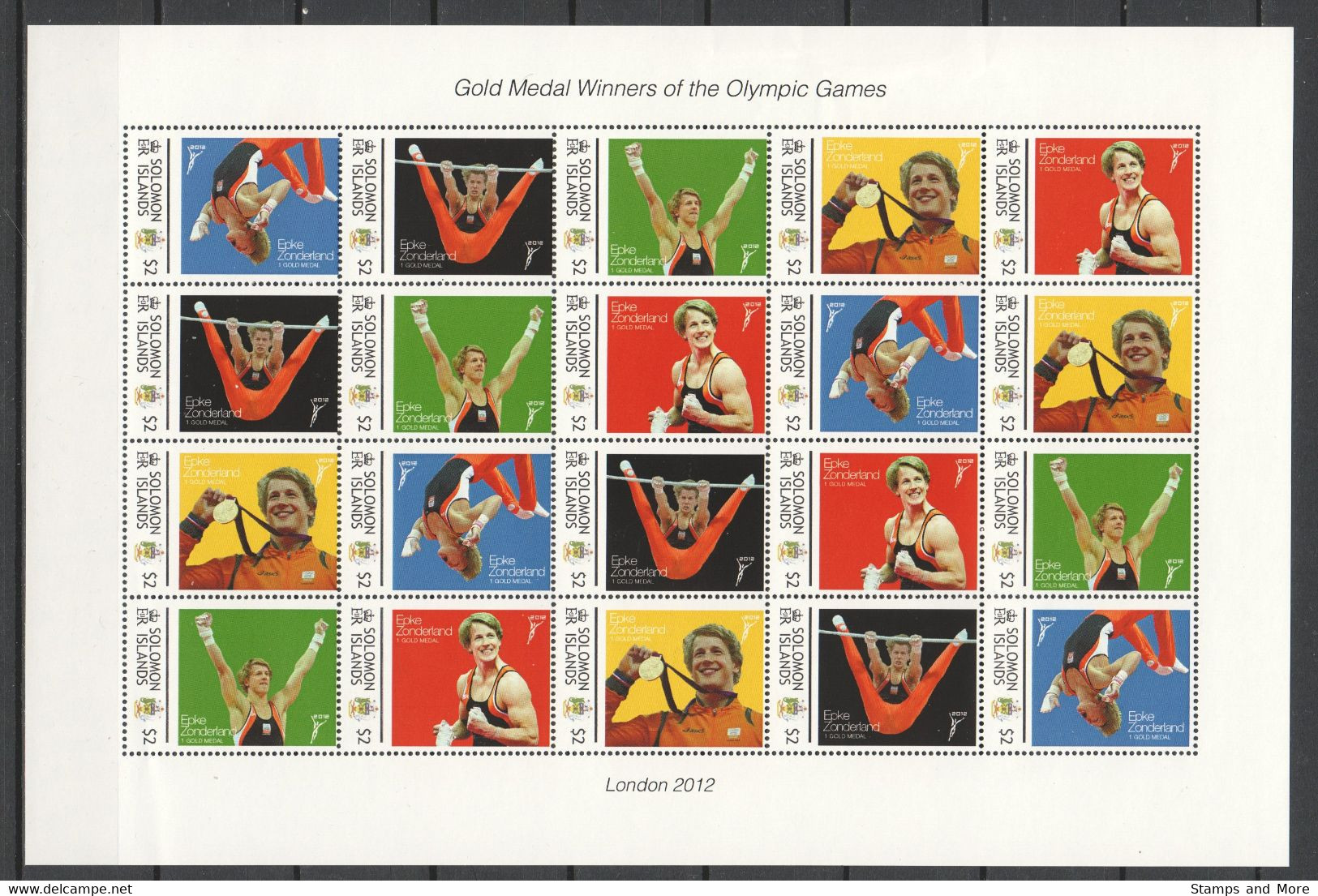 Solomon Islands 2012 - Large Sheet MNH SUMMER OLYMPICS LONDON 2012 - EPKE ZONDERLAND - Summer 2012: London