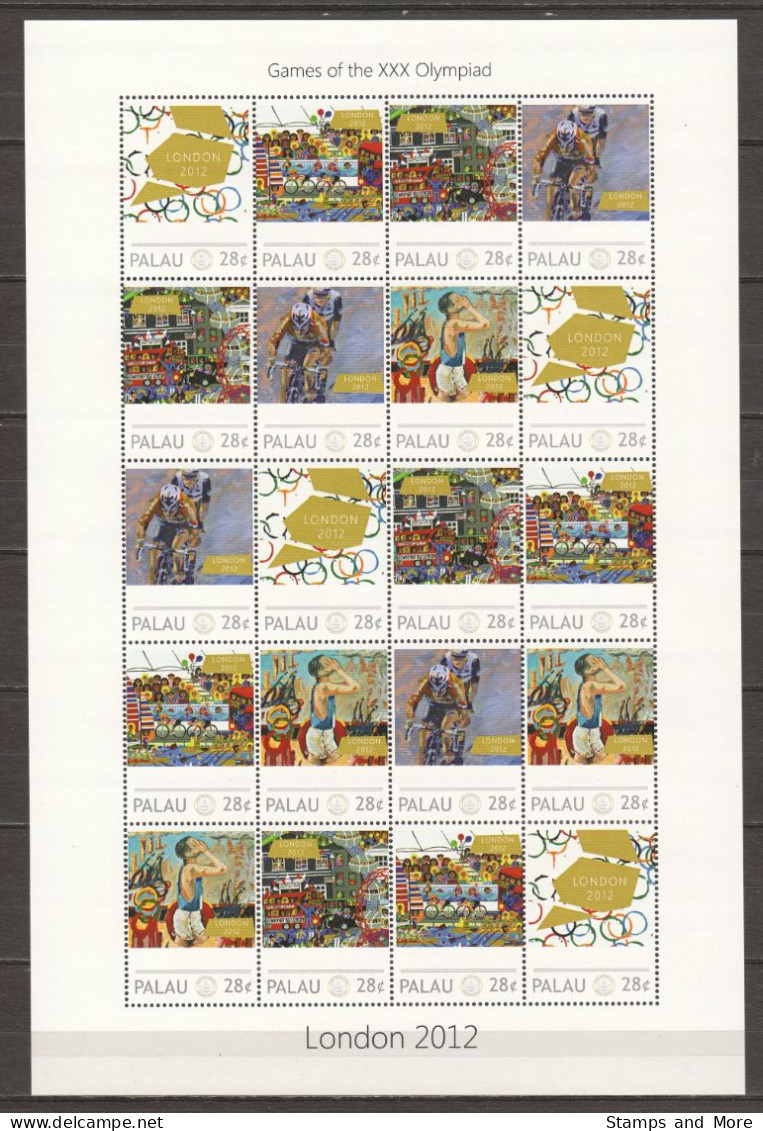 Palau - MNH Large Sheet MNH SUMMER OLYMPICS LONDON 2012 - Eté 2012: Londres