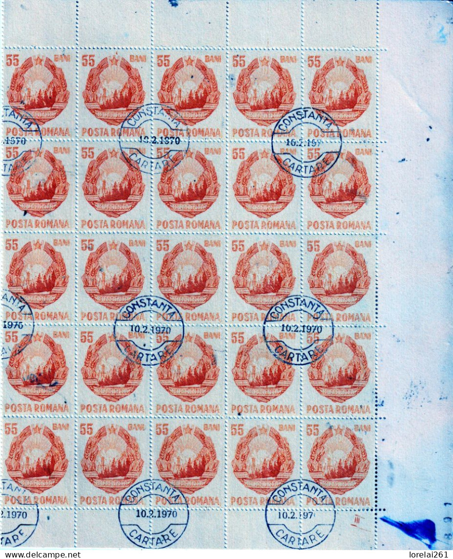 1967 - Armoiries De La Roumanie Socialiste FULL X 25 - Full Sheets & Multiples