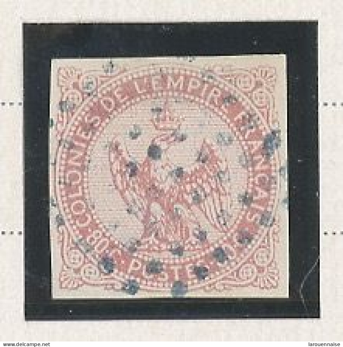 COLONIES GÉNÉRALES  - N° 6 - 80 C ROSE -TYPE AIGLE  Obl - LOSANGE  8x8 BLEU - Keizerarend