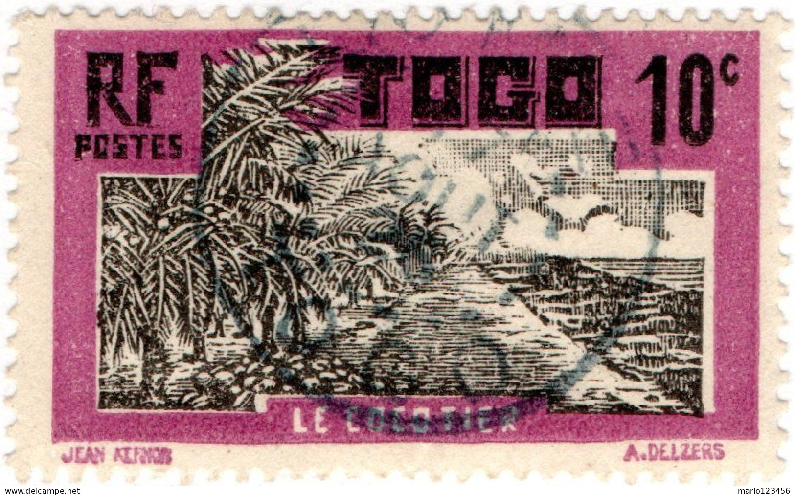 TOGO, FLORA, PALME DA COCCO, 1924, FRANCOBOLLI USATI Mi:TG 69, Scott:TG 220, Yt:TG 128 - Usati