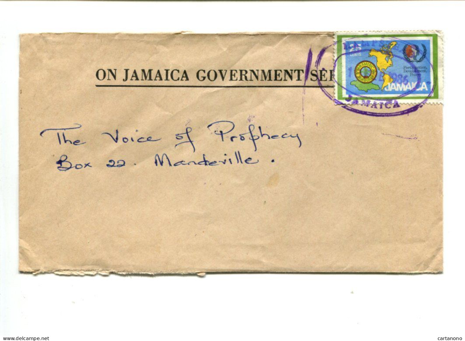 JAMAIQUE - Affranchissement Sur Lettre - Jamboree Panameric / Paix - Giamaica (1962-...)