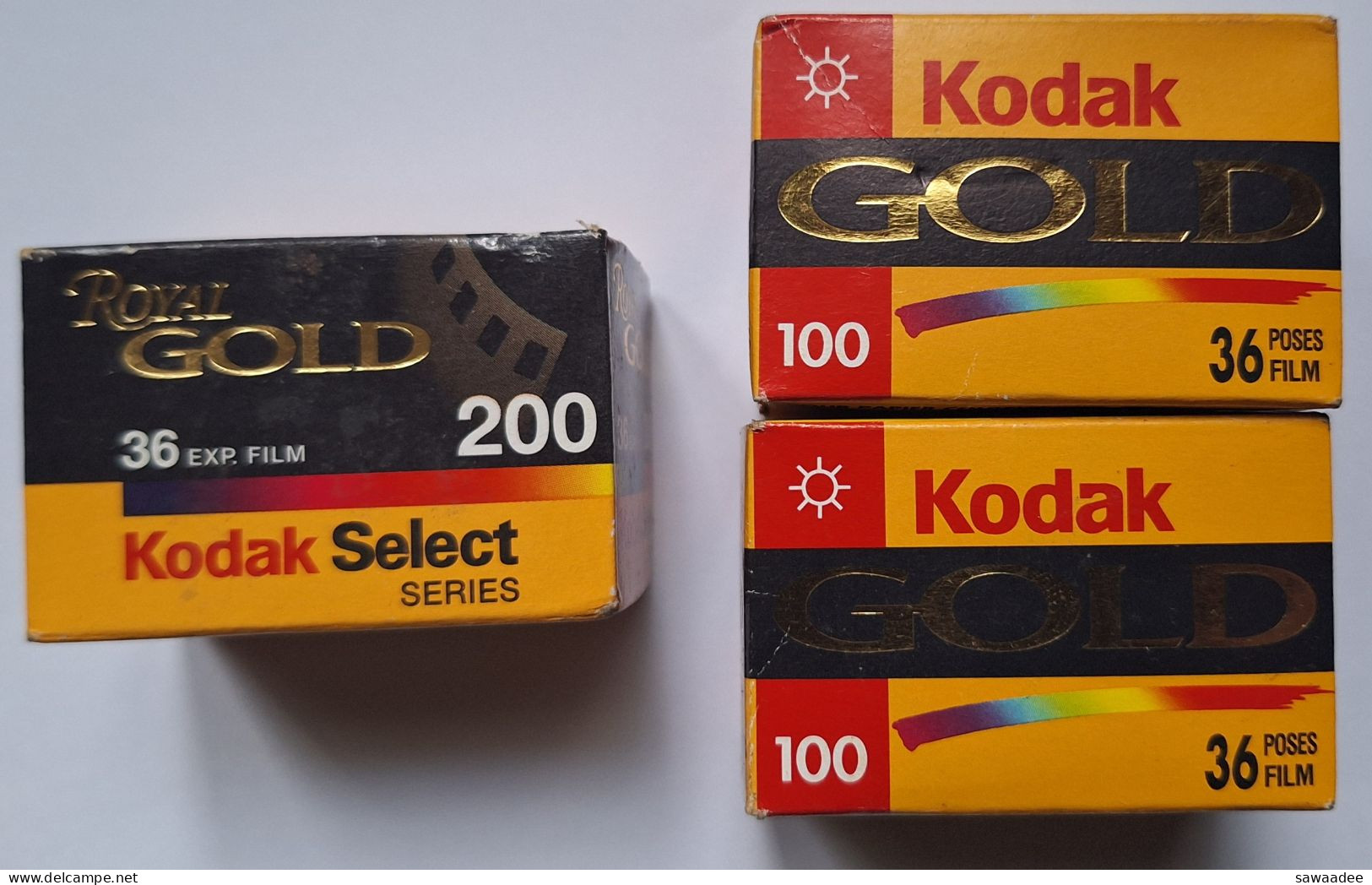 PHOTOGRAPHIE - LOT DE 3 BOITES DE PELLICULE KODAK - 1 ROYAL GOLD 200/36 - 2 GOLD 100/36 - ANNEE 2000 - VIERGES - Bobinas De Cine: 35mm - 16mm - 9,5+8+S8mm