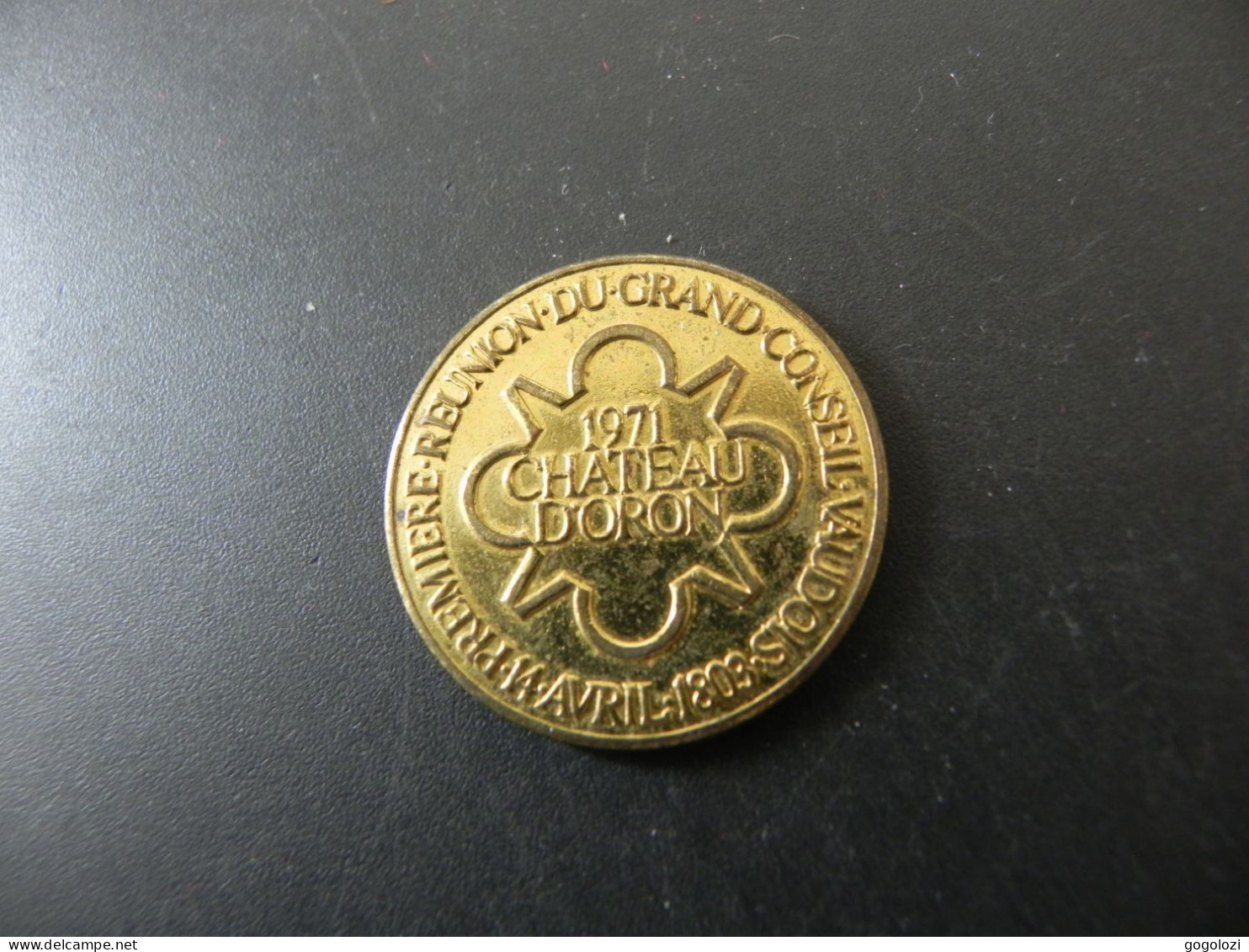 Jeton Token Schweiz Suisse Switzerland - Canton De Vaud - Chateau D'Oron 1971 - Andere & Zonder Classificatie