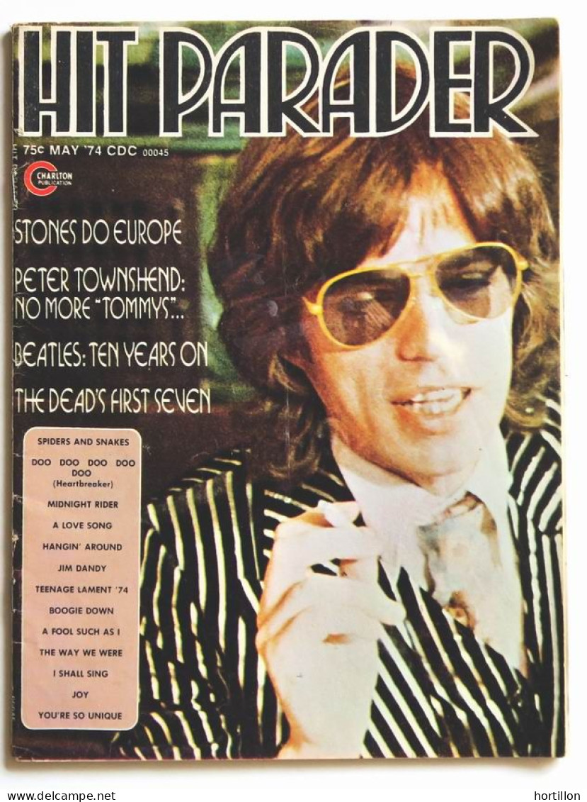 Revue Magazine USA HIT PARADER 05/1974 ROLLING STONES BEATLES WHO GRATEFUL DEAD MICK RONSON - Unterhaltung