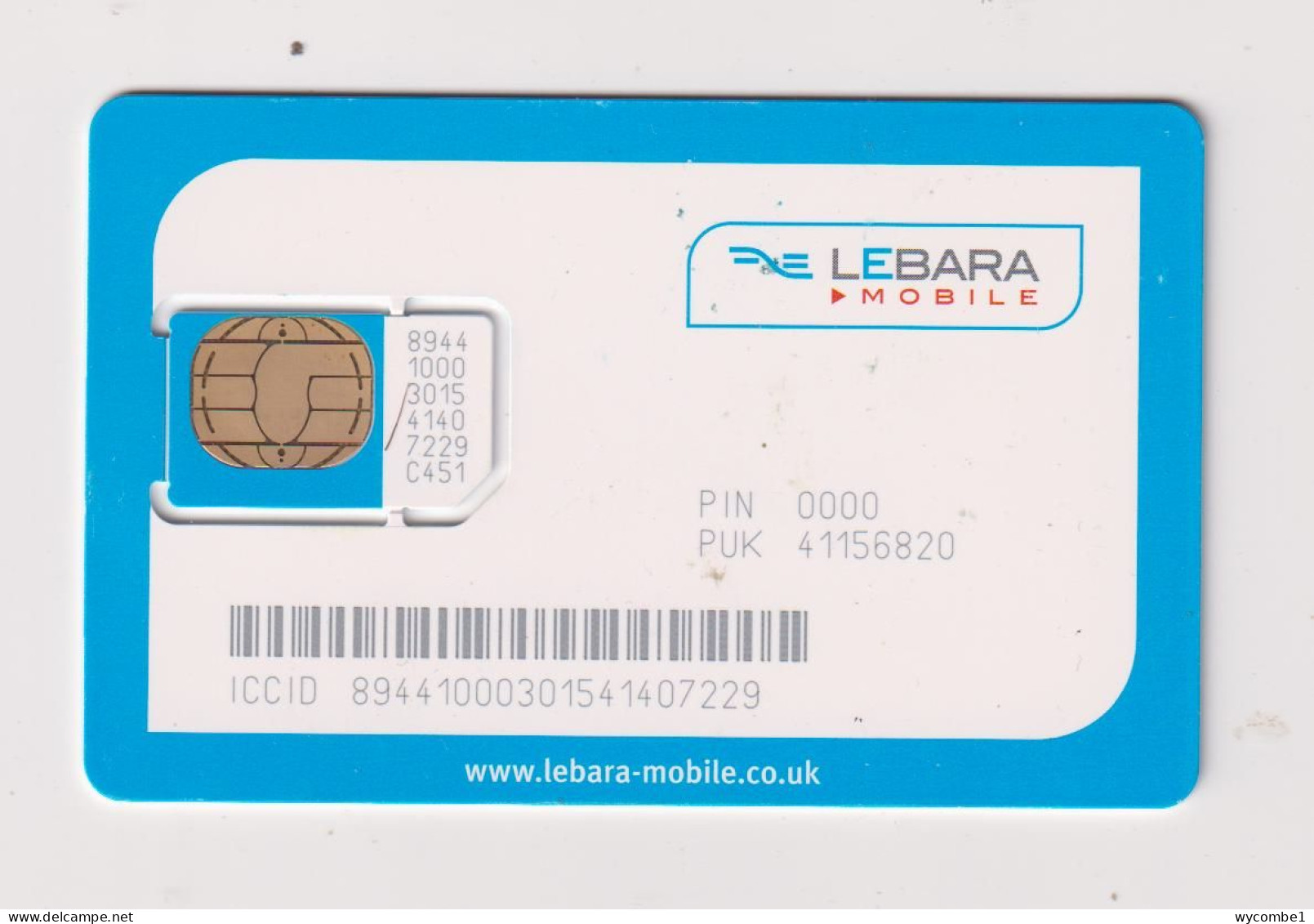 UNITED KINGDOM - Lebara SIM With Chip Unused  Phonecard - Autres & Non Classés