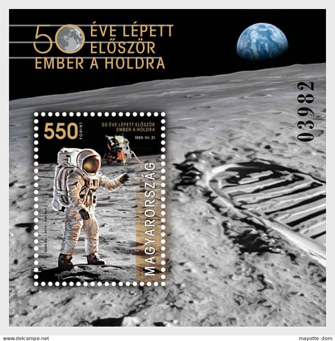 HONGRIE HUNGARY 2019 Man Landed On The Moon 50 Years Apollo XI MNH - Neufs