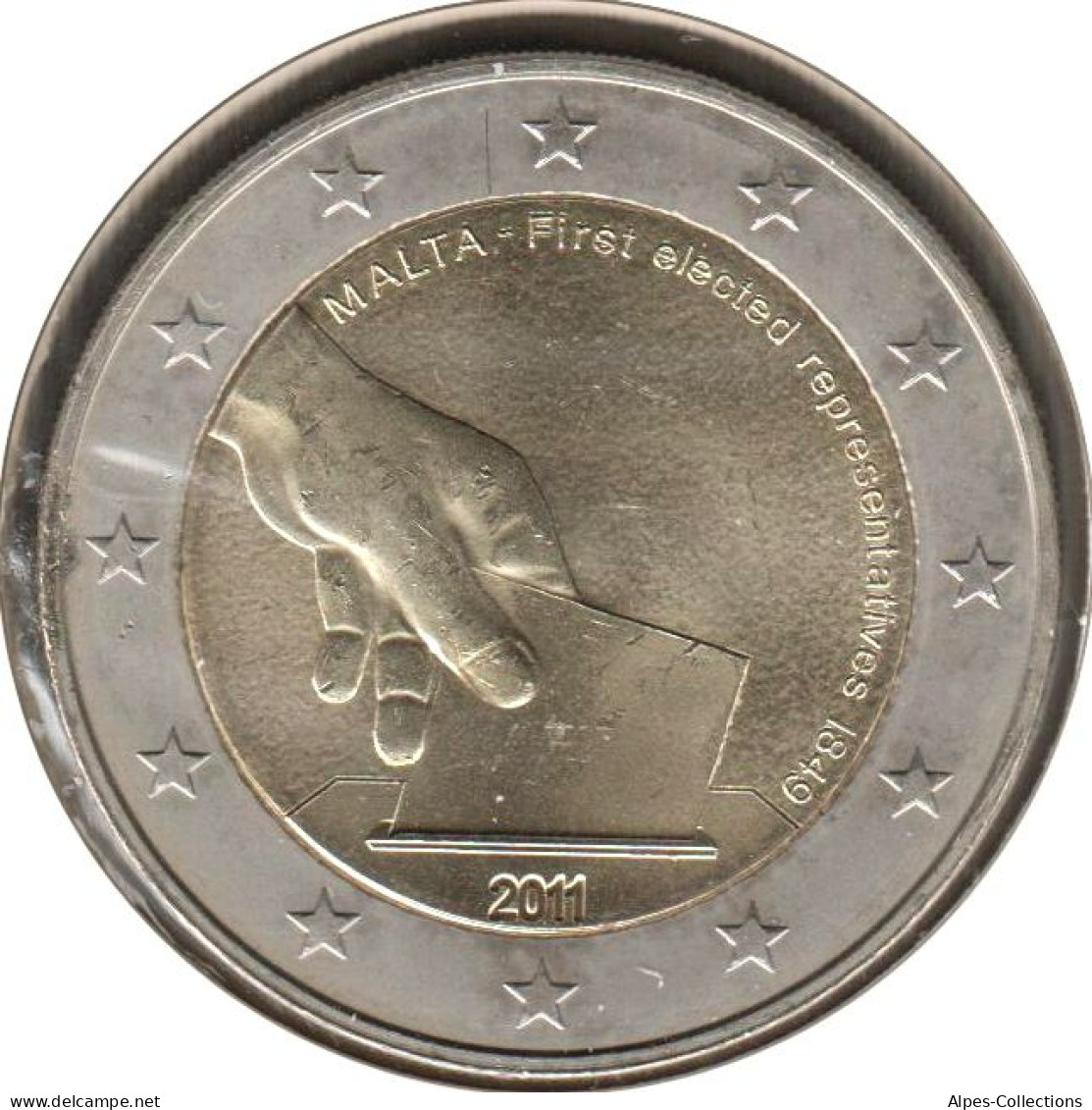 MA20011.1 - MALTE - 2 Euros Commémo. Première élection De Représentants - 2011 - Malte