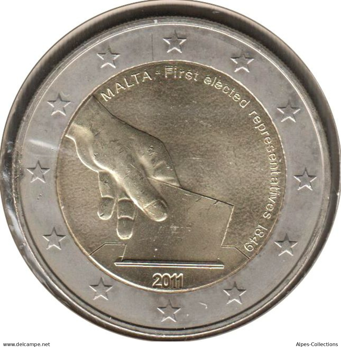 MA20011.1 - MALTE - 2 Euros Commémo. Première élection De Représentants - 2011 - Malta