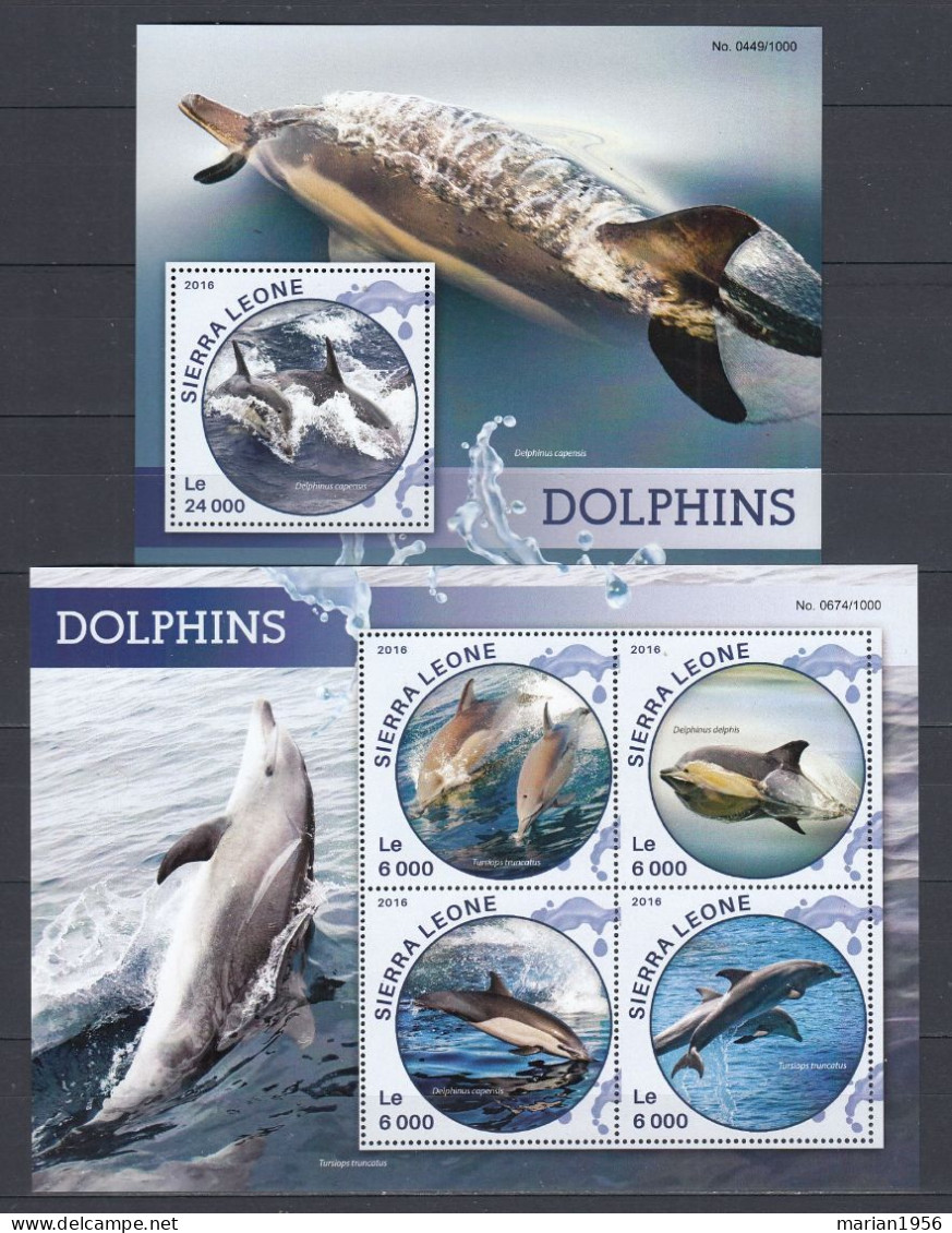 Sierra Leone 2016  - DOLPHINS - Sh + S.S. - MNH - Delfines