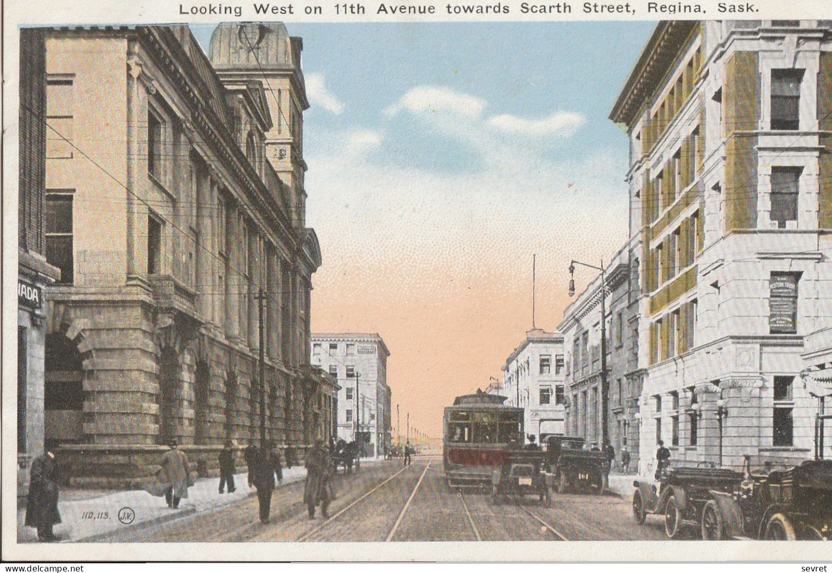 Looking West On 11 Th Avenue Towards Scarth Street , Regina, Sask.  Carte RARE - Regina