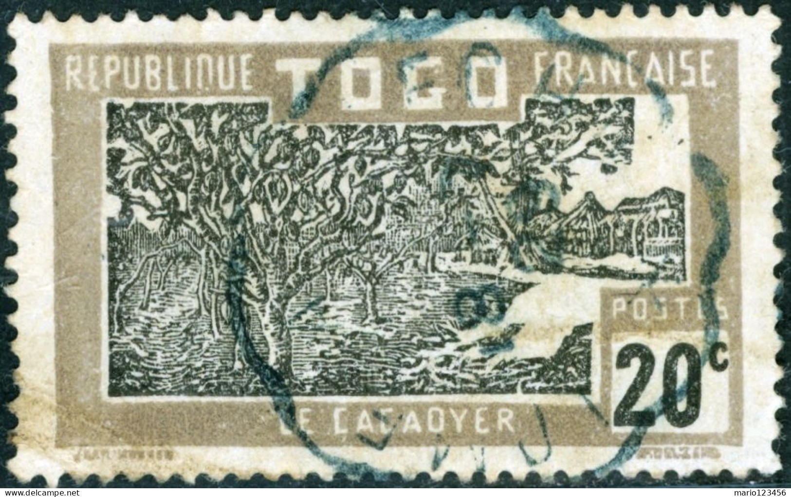 TOGO, FLORA, ALBERI DA CACAO, 1924, FRANCOBOLLI USATI Mi:TG 71, Scott:TG 222, Yt:TG 130 - Used Stamps