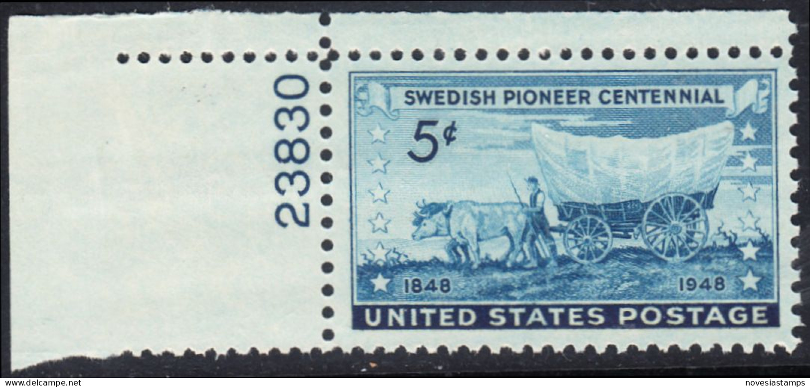 !a! USA Sc# 0958 MNH SINGLE From Upper Left Corner (UL/23830) - Swedish Pioneers - Unused Stamps