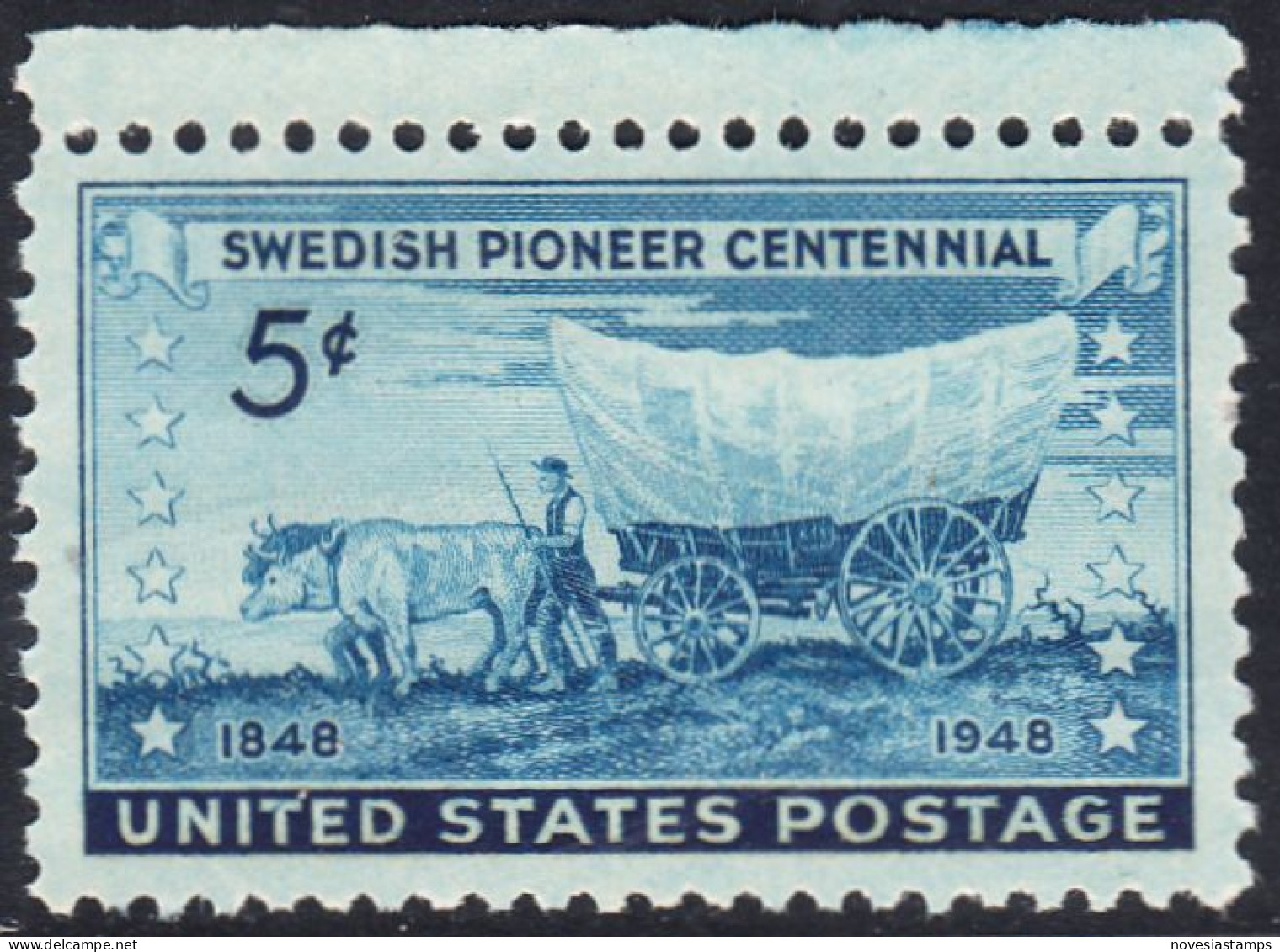 !a! USA Sc# 0958 MNH SINGLE W/ Top Margin (a2) - Swedish Pioneers - Unused Stamps