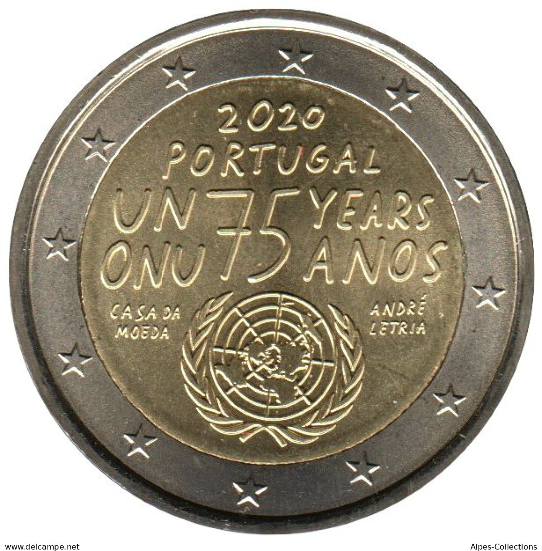 PO20020.2 - PORTUGAL - 2 Euros Commémo. 75 Ans Des Nations Unies - 2020 - Portugal