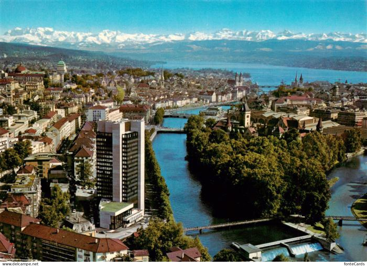 13955498 ZueRICH__ZH Hotel Zuerich Limmat Sihl Und Glarner Alpen Fliegeraufnahme - Autres & Non Classés