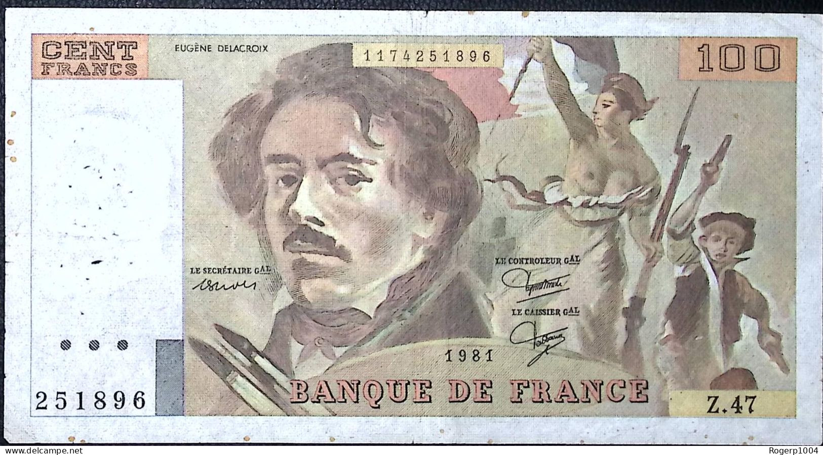 FRANCE * 100 Francs * Delacroix * 1981 * Fay 69.05 * Etat/Grade TTB/VF - 100 F 1978-1995 ''Delacroix''