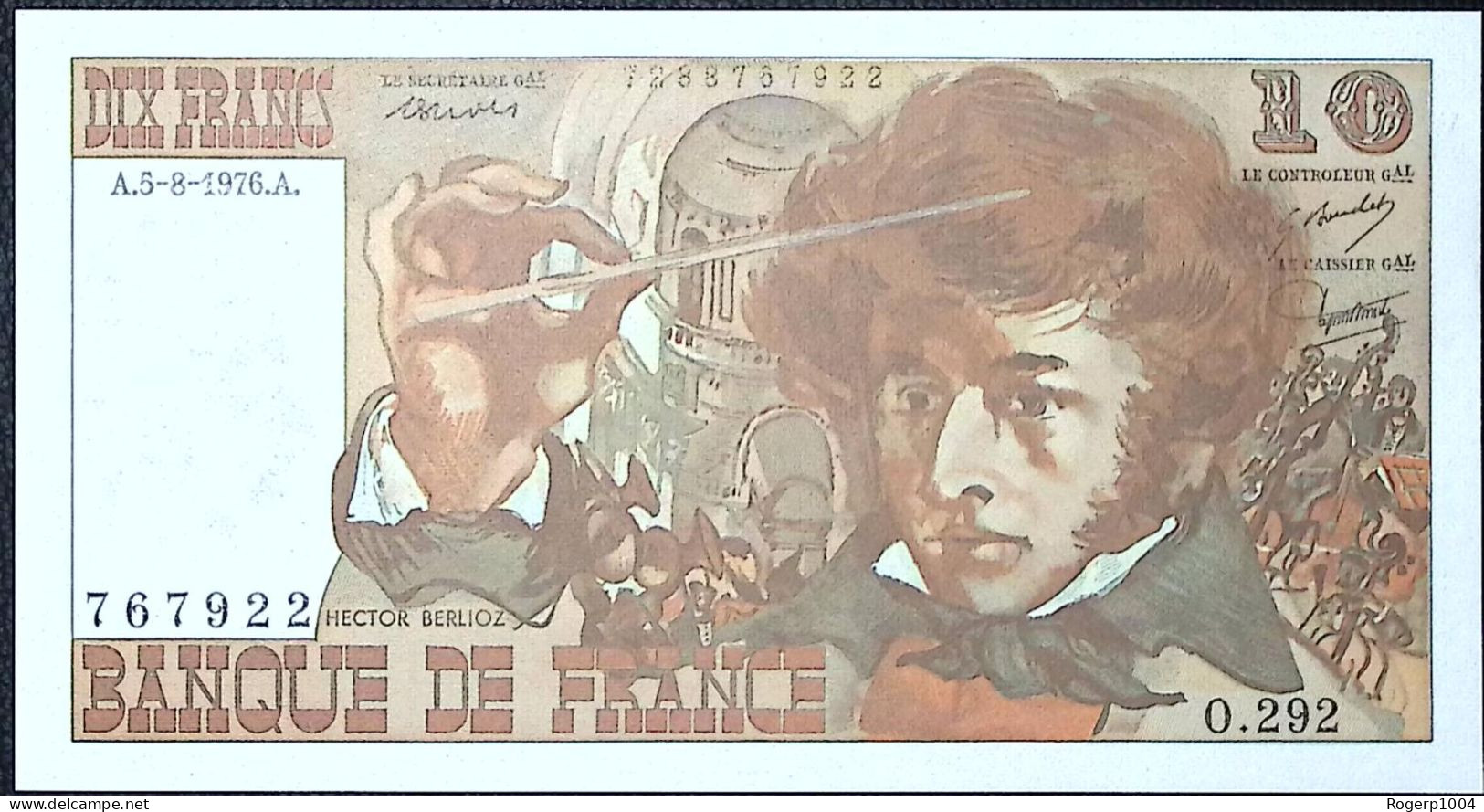 FRANCE * 10 Francs * Berlioz * 05/08/1976 * Fay 63.20 * Etat/Grade NEUF/UNC - 10 F 1972-1978 ''Berlioz''