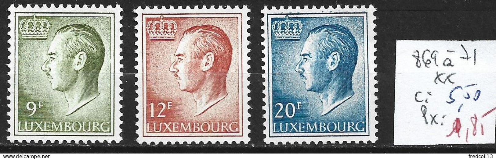 LUXEMBOURG 869 à 71 ** Côte 5.50 € - 1965-91 Jean