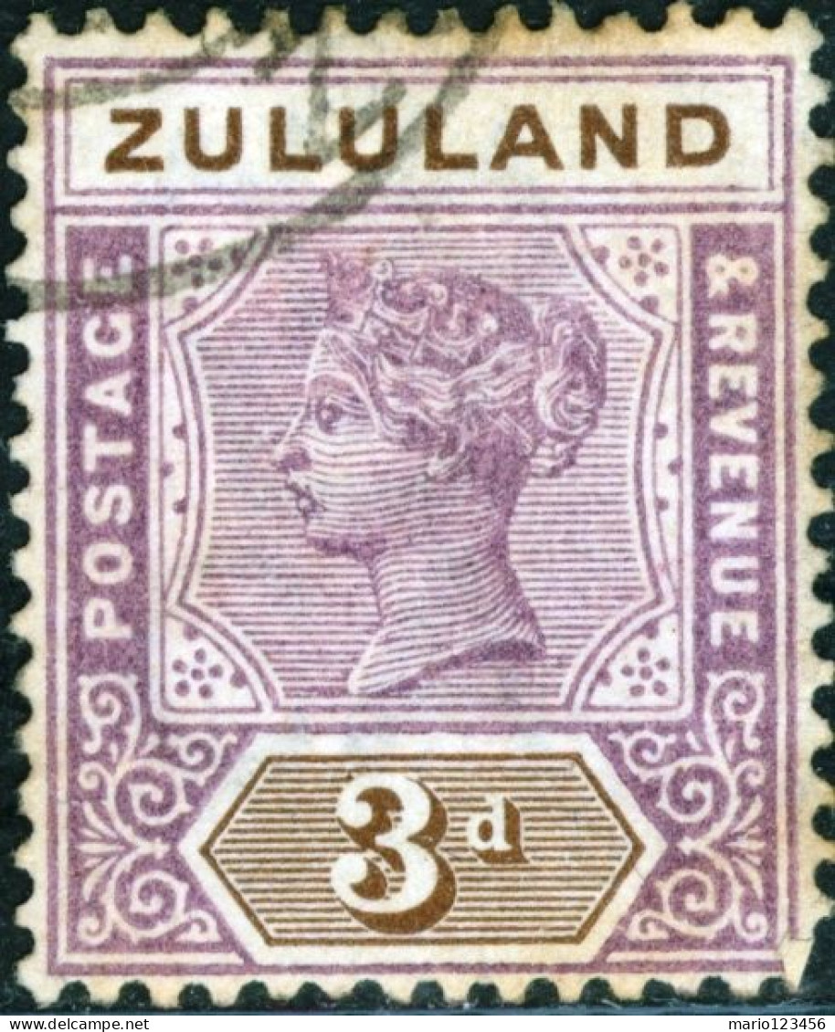 ZULULAND, REGINA VITTORIA, 1894, FRANCOBOLLI USATI Mi:ZA-ZL 17, Scott:ZA-ZL 18, Yt:ZA-ZL 17 - Zoulouland (1888-1902)