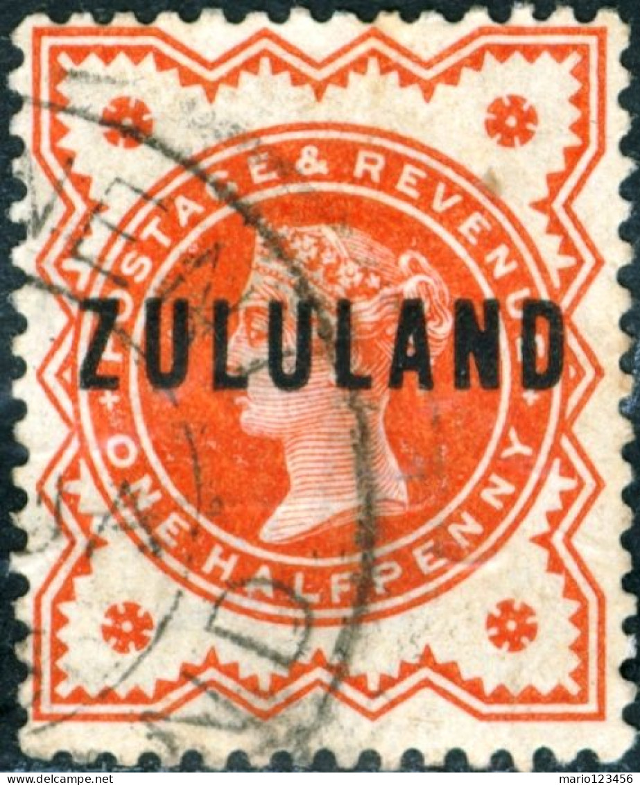 ZULULAND, REGINA VITTORIA, 1888, FRANCOBOLLI USATI Mi:ZA-ZL 2, Scott:ZA-ZL 1, Yt:ZA-ZL 1 - Zululand (1888-1902)