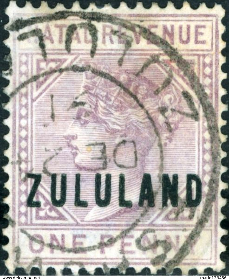 ZULULAND, REGINA VITTORIA, 1891, FRANCOBOLLI USATI Mi:ZA-ZL ST1, Scott:ZA-ZL 14, Yt:ZA-ZL FP1 - Zululand (1888-1902)