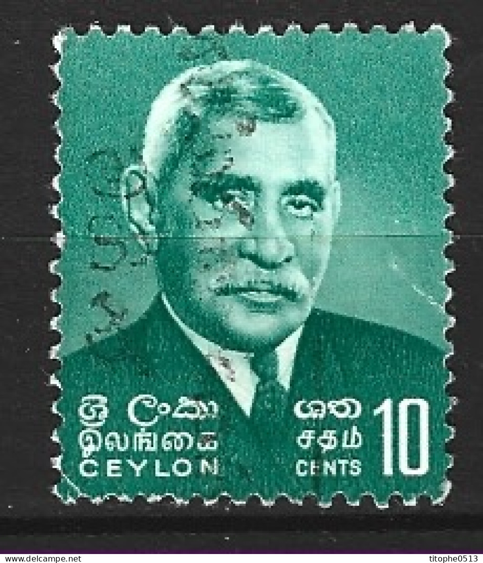 CEYLAN. Timbre Oblitéré. Ancien Premier Ministre. - Sri Lanka (Ceylan) (1948-...)