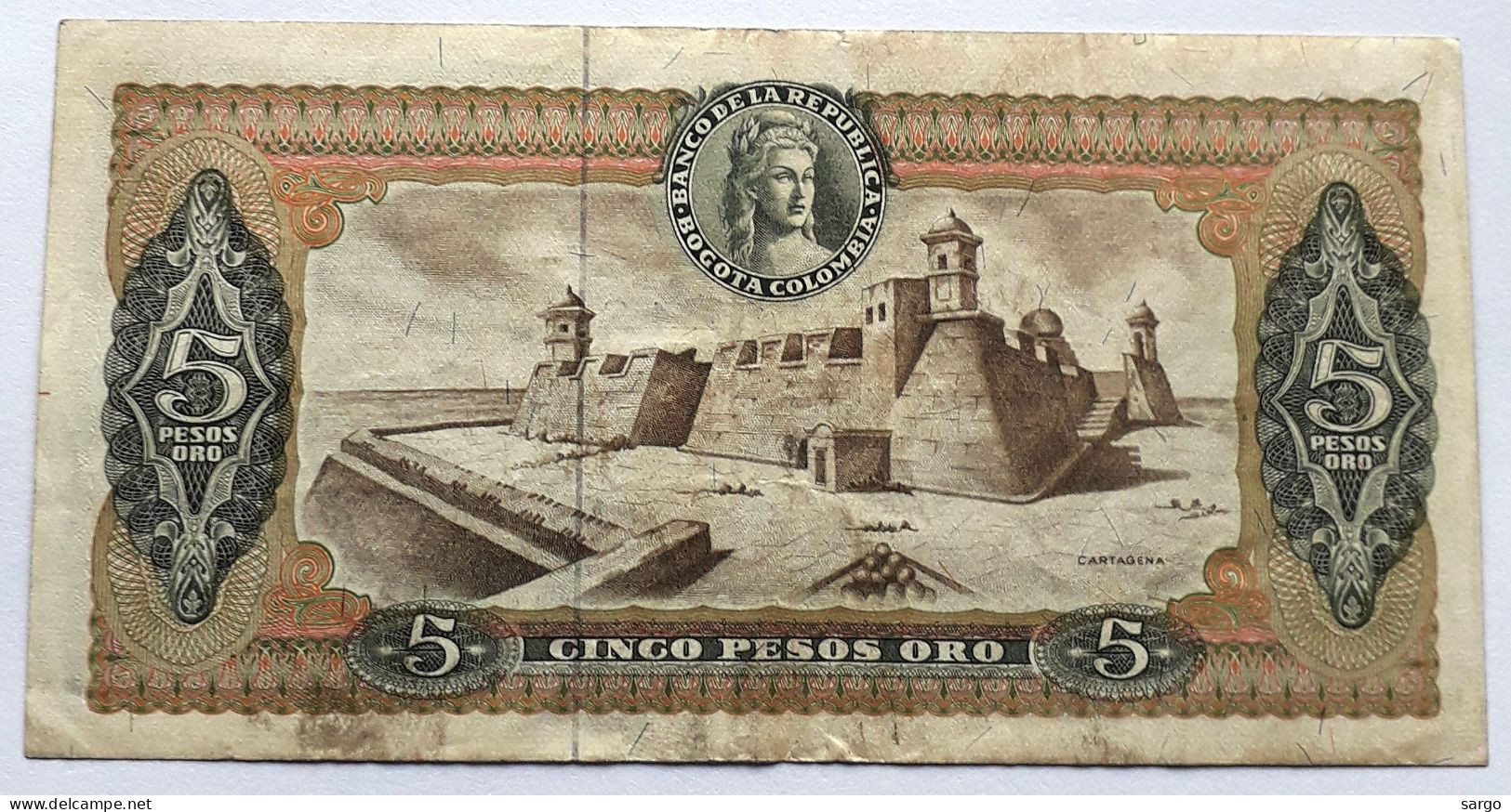 COLOMBIA - 5 PESOS ORO - P 406a (1961) - CIRC - BANKNOTES - PAPER MONEY - CARTAMONETA - - Kolumbien