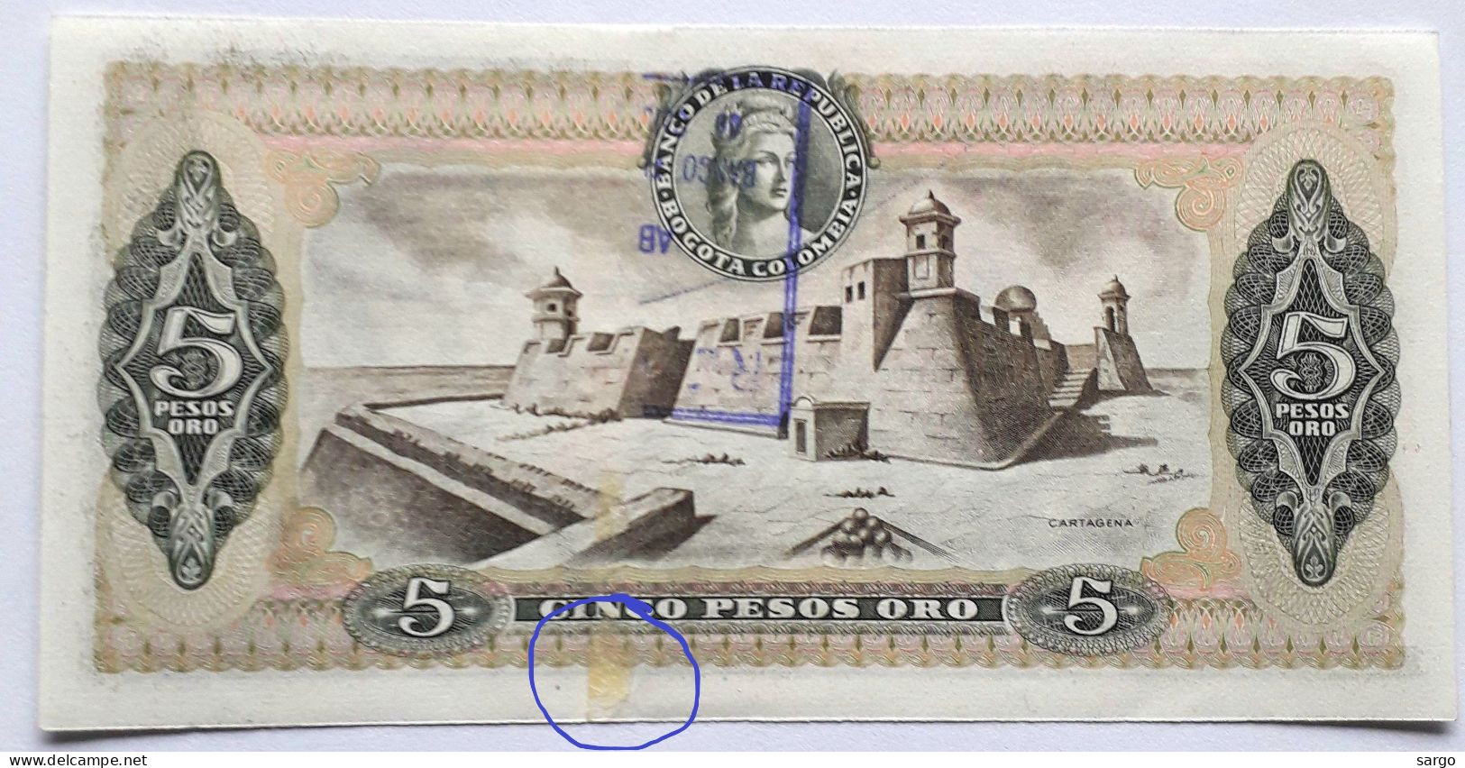 COLOMBIA - 5 PESOS ORO - P 406f (1980) - UNCIRC - BANKNOTES - PAPER MONEY - CARTAMONETA - - Kolumbien