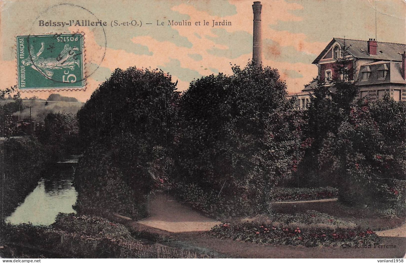 BOISSY L'AILLERIE-le Moulin Et Le Jardin  (colorisée) - Boissy-l'Aillerie