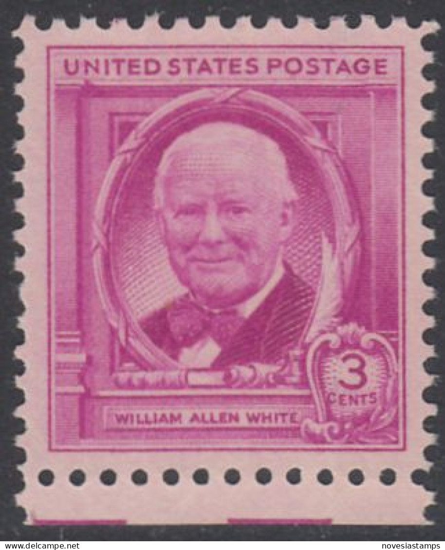 !a! USA Sc# 0960 MNH SINGLE W/ Bottom Margin (a2) - William Allen White - Neufs