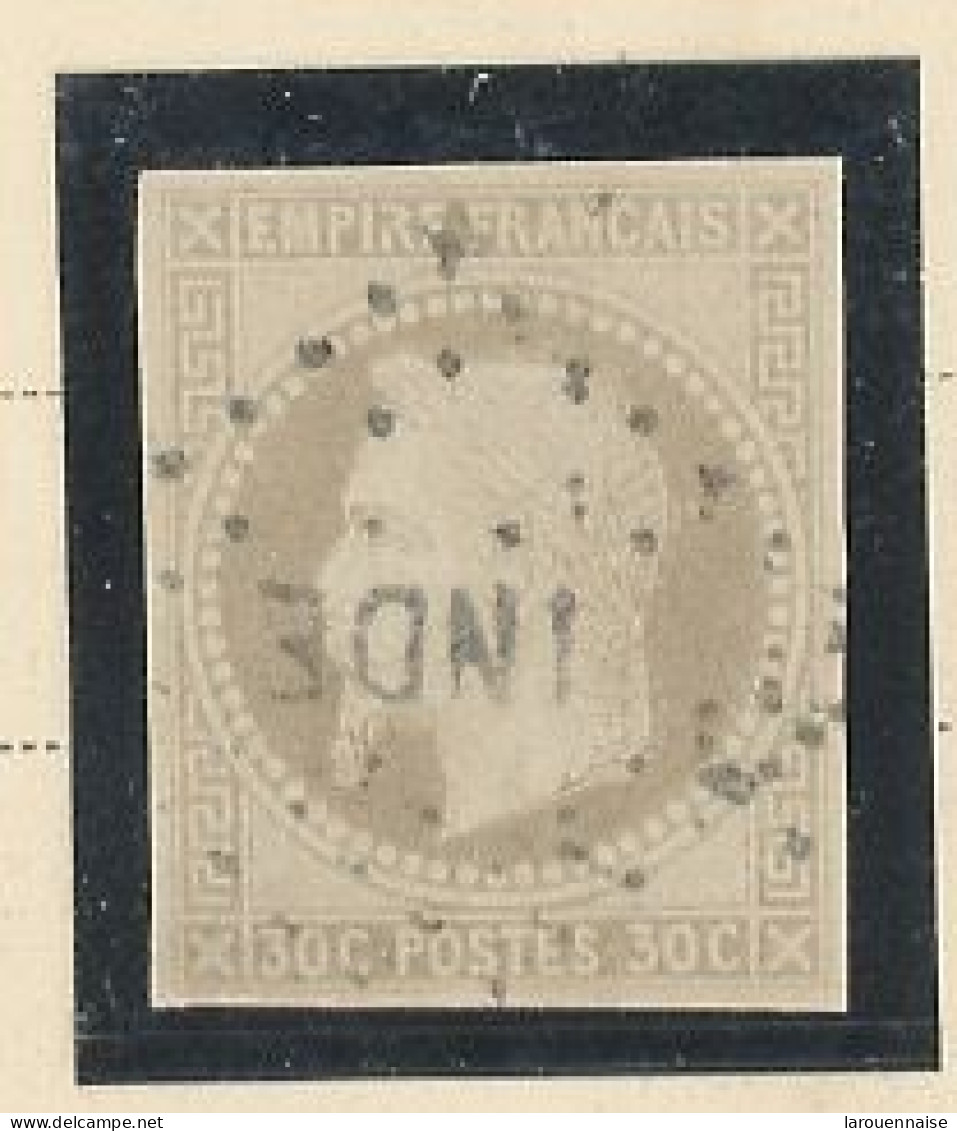 INDE    -N° 9 COLONIES GÉNÉRALES - 30c BRUN  -Obl .LOSANGE I N D E - TTB -SIGNÉ L.COSNELLE - Used Stamps