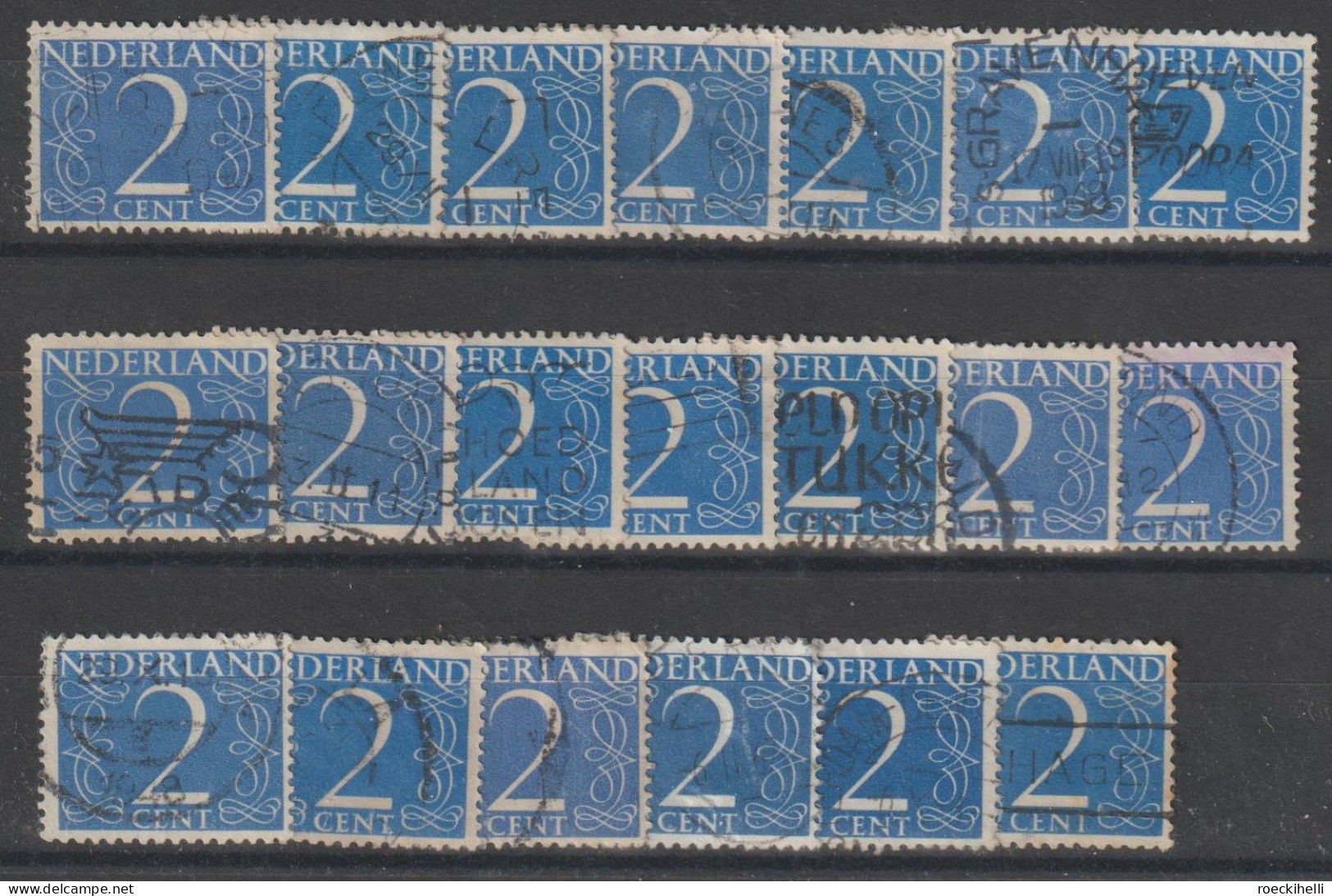 1946 - NIEDERLANDE - FM/DM "Ziffern-Zeichnung" 2 C blau - o gestempelt - s. Scan (469YxAo 01-26 nl)