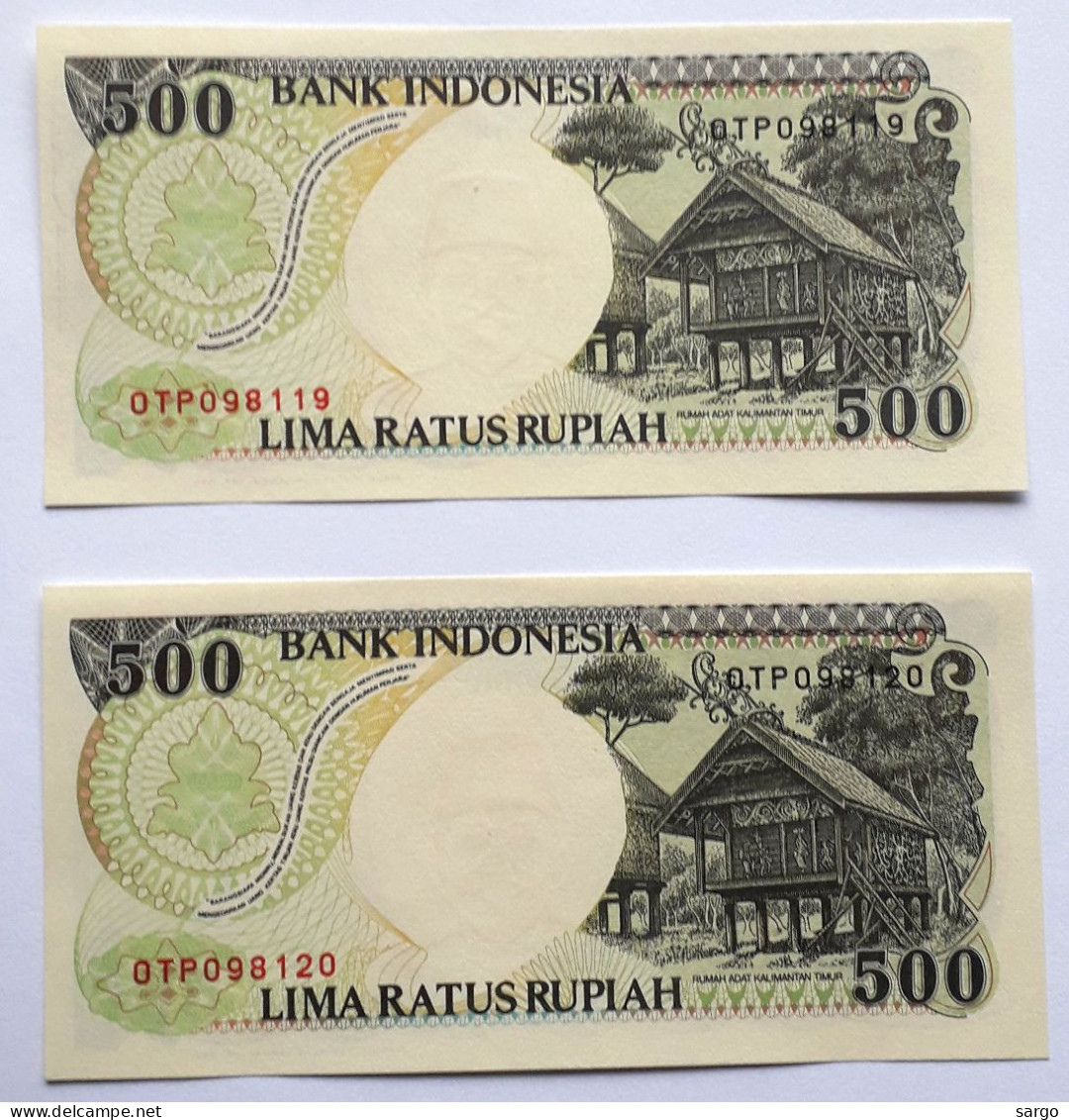 INDONESIA - 500 RUPIAH - P 128 (1992) - 2 PCS CONSECUTIVE - UNCIRC - BANKNOTES - PAPER MONEY - CARTAMONETA - - Indonésie