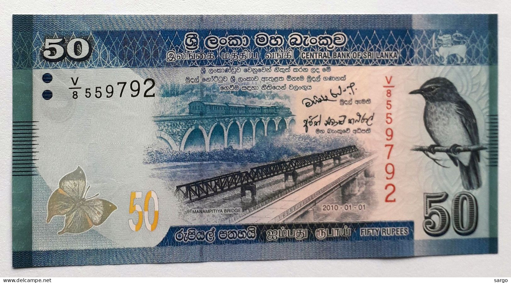 SRI LANKA - 20/50 RUPIES - P 123, P 124  (2010) - UNCIRC - 2 PCS - BANKNOTES - PAPER MONEY - CARTAMONETA - - Sri Lanka