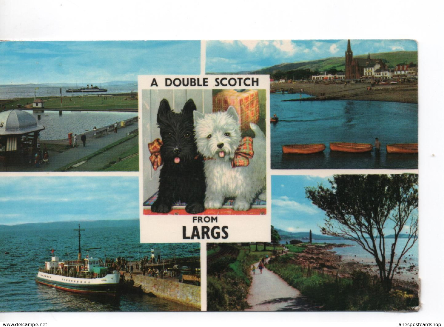LARGS MULTIVIEW - POSTALLY USED 1986 FROM KILMARNOCK - AYRSHIRE - SCOTTY DOGS - Ayrshire