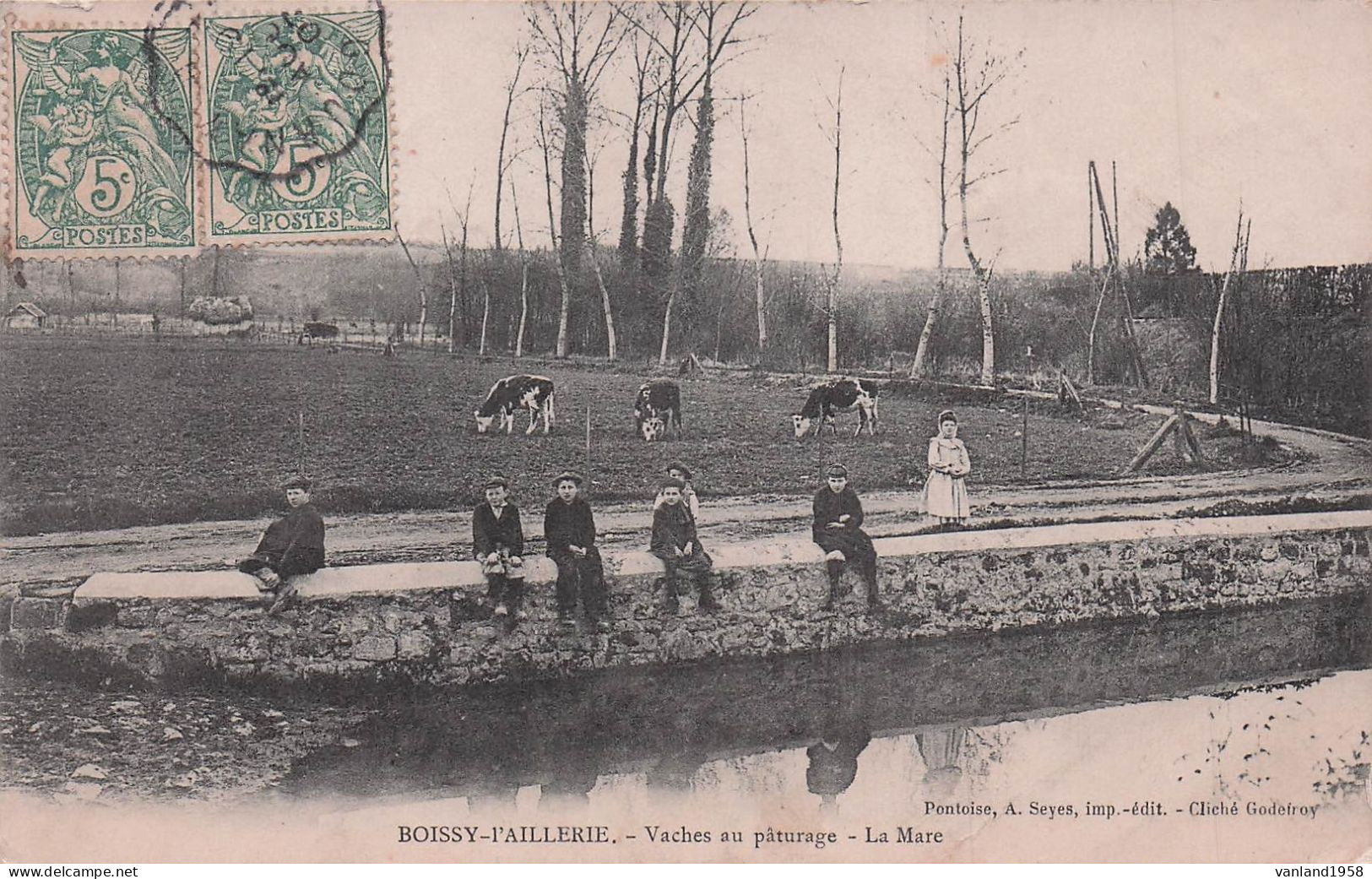 BOISSY L'AILLERIE-vaches Au Pâturage-la Mare - Boissy-l'Aillerie