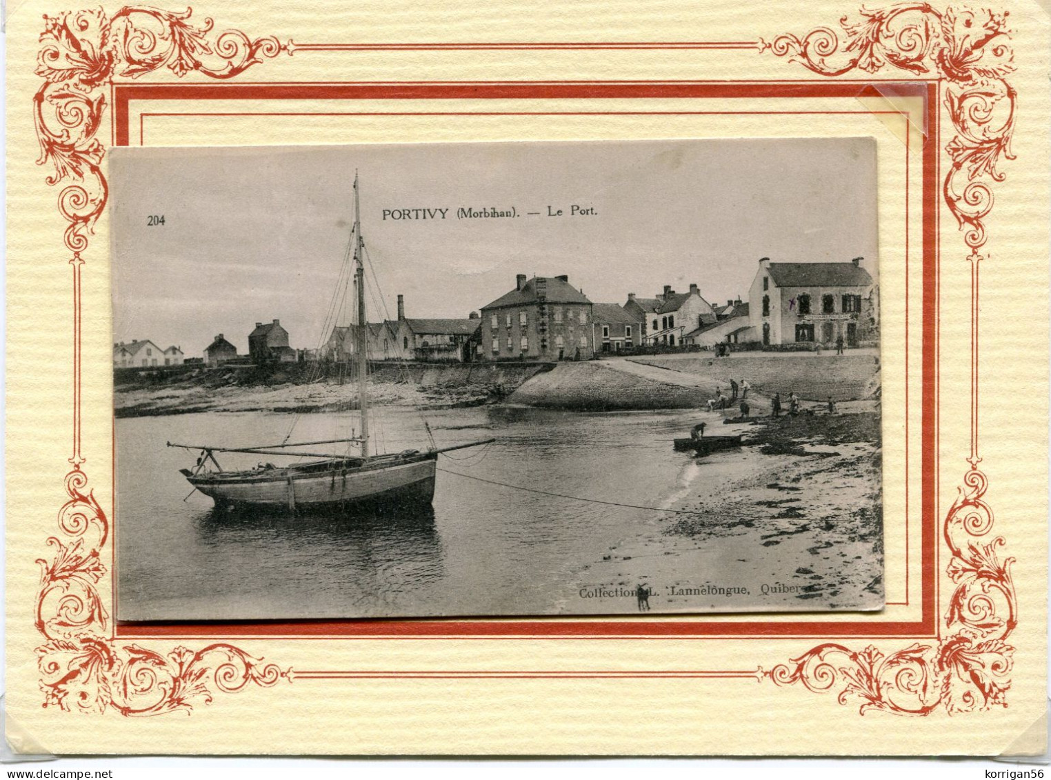 SAINT PIERRE QUIBERON  ** PORTIVY  ** EN 1917 **UN BATEAU DE PECHE  ** MARINS PECHE A LA SENNE A L ARRIERE PLAN  ** - Sonstige & Ohne Zuordnung