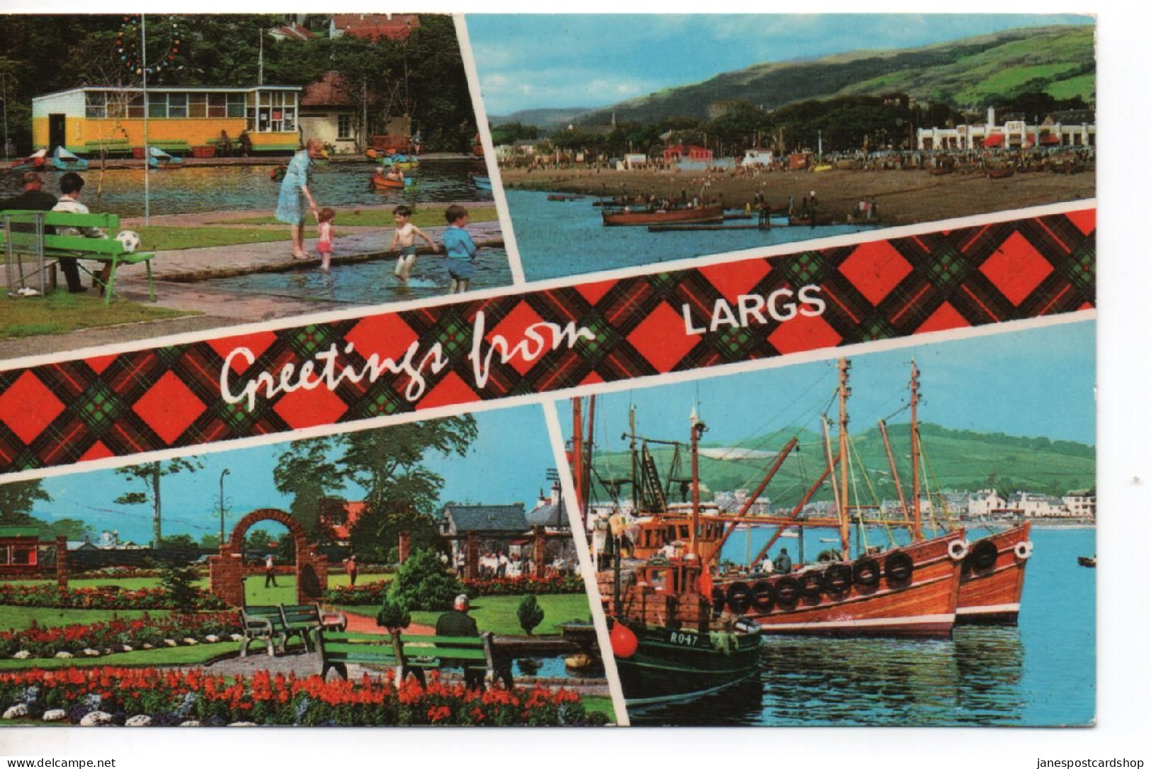 LARGS MULTIVIEW - POSTALLY USED 1977 FROM SALTCOATS - AYRSHIRE - FISHING BOATS - Ayrshire