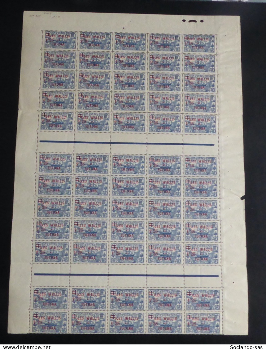 WALLIS ET FUTUNA - 1924-27 - N°YT. 35 - 1f25 Sur 1f Bleu - Bloc De 60 Bord De Feuille - Neuf Luxe ** / MNH - Unused Stamps