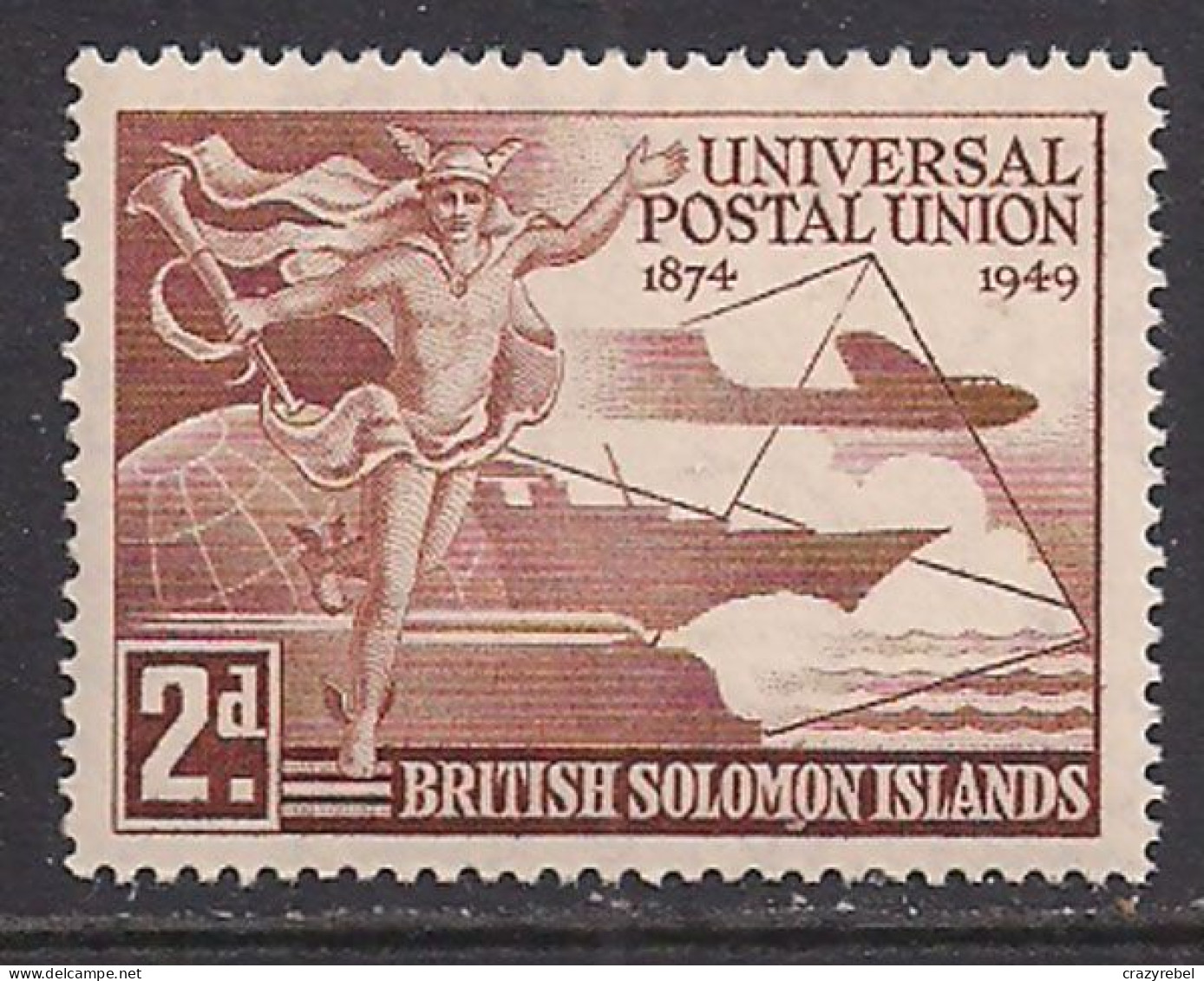 British Solomon Islands 1949 KGV1 2d UPU MNH SG 77 ( G630 ) - British Solomon Islands (...-1978)