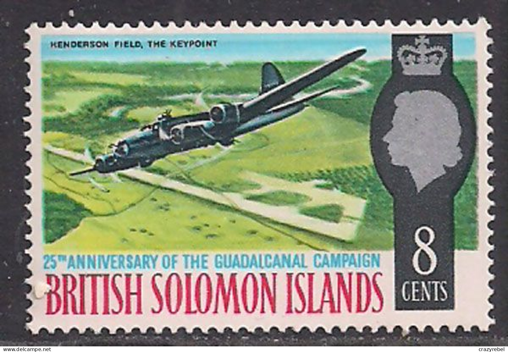 British Solomon Islands 1967 QE2 8Cents MNH SG 60 ( G1396 ) - Salomonseilanden (...-1978)