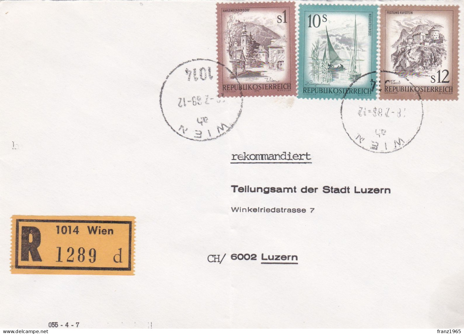 From Austria To Swiss - 1989 - Wien - Covers & Documents