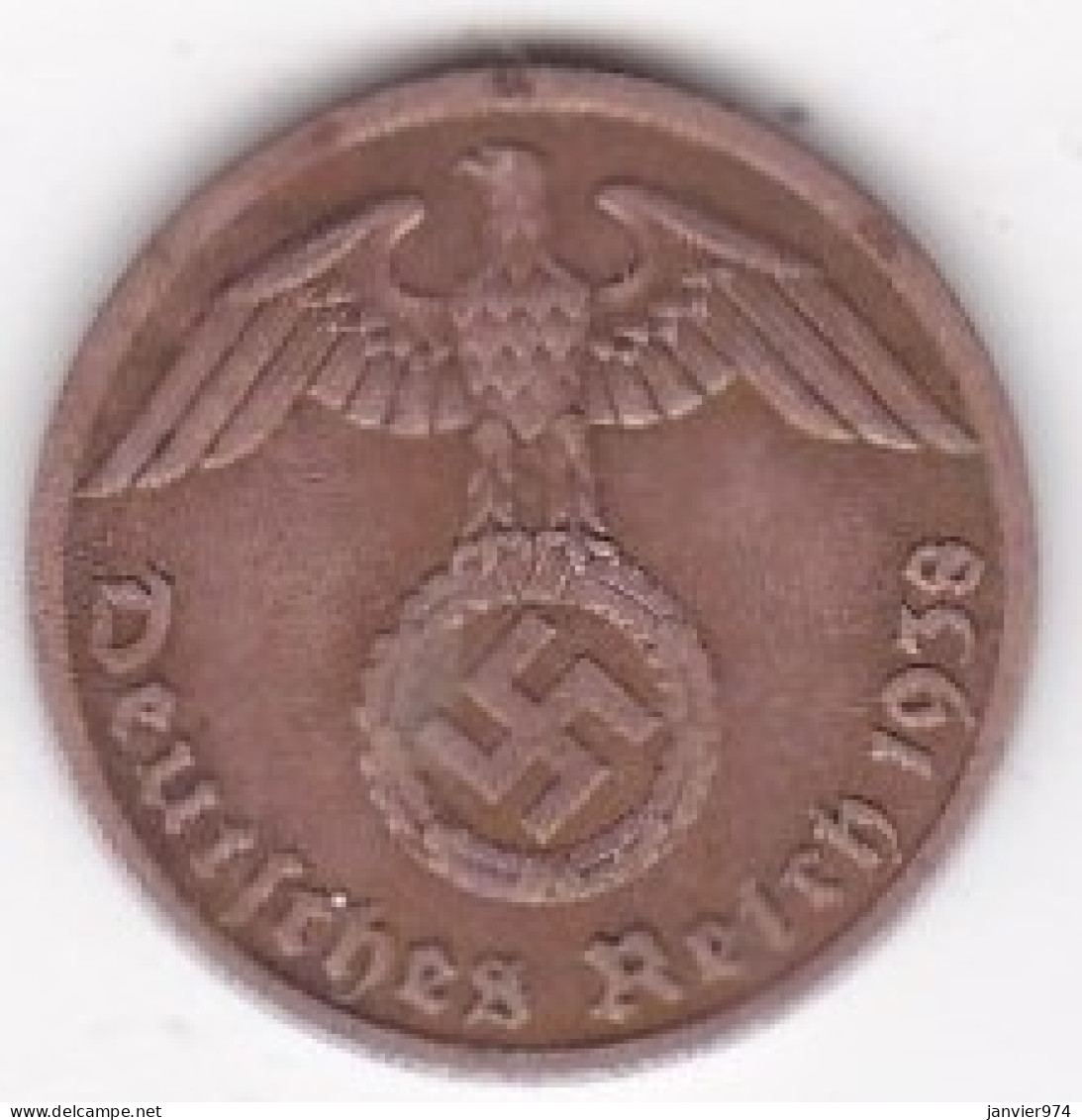 1 Reichspfennig 1938 A BERLIN. Bronze - 1 Reichspfennig