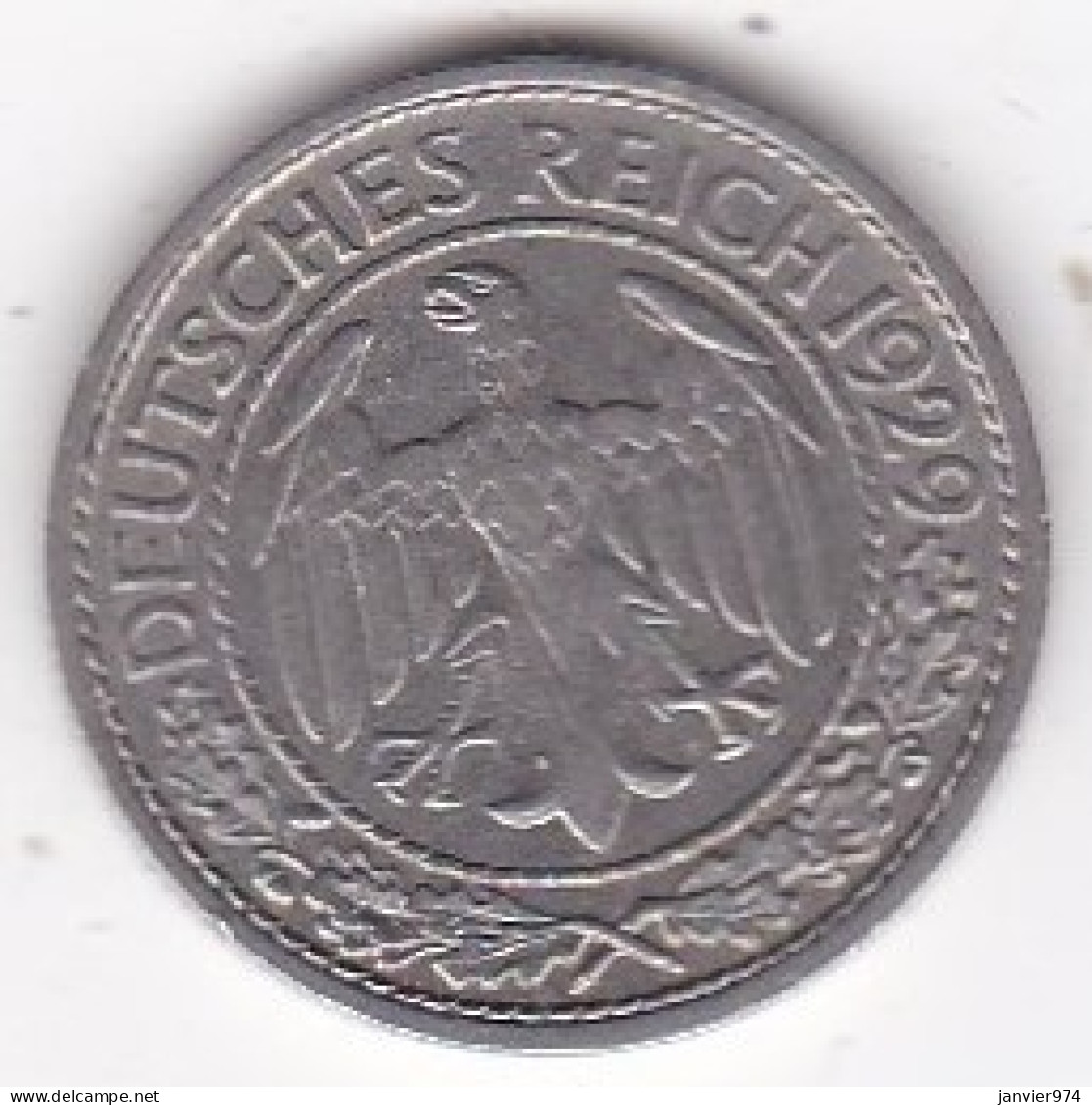 50 Reichspfennig 1929 A Berlin, En Nickel, KM# 49 - 50 Renten- & 50 Reichspfennig