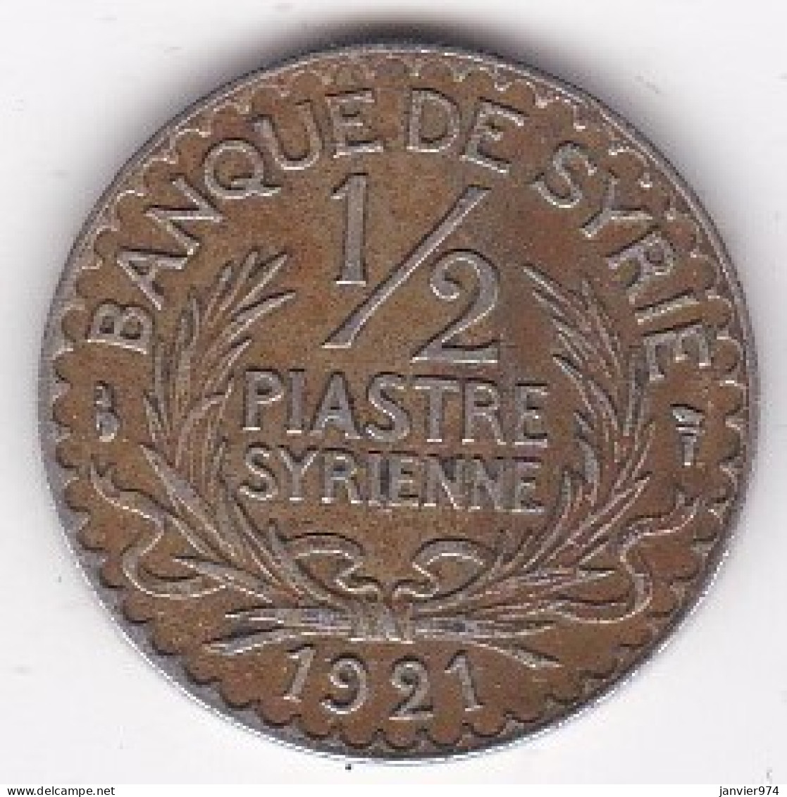 Banque De Syrie, Protectorat Français, 1/2 Piastre 1921. Cupro-nickel, Lec# 4 - Syrie