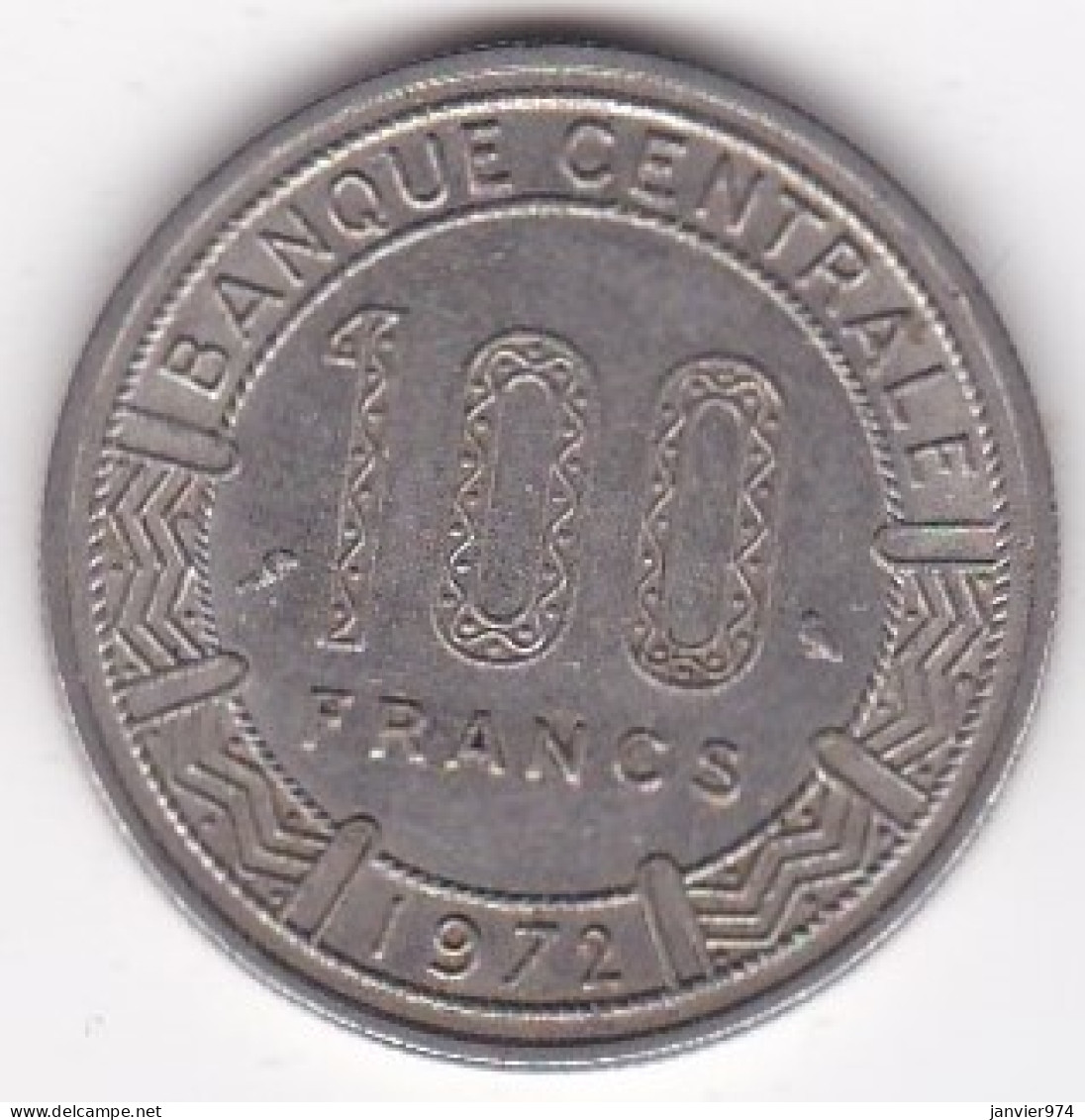 République Centrafricaine, 100 Francs 1972, En Nickel, KM# 6 - Repubblica Centroafricana