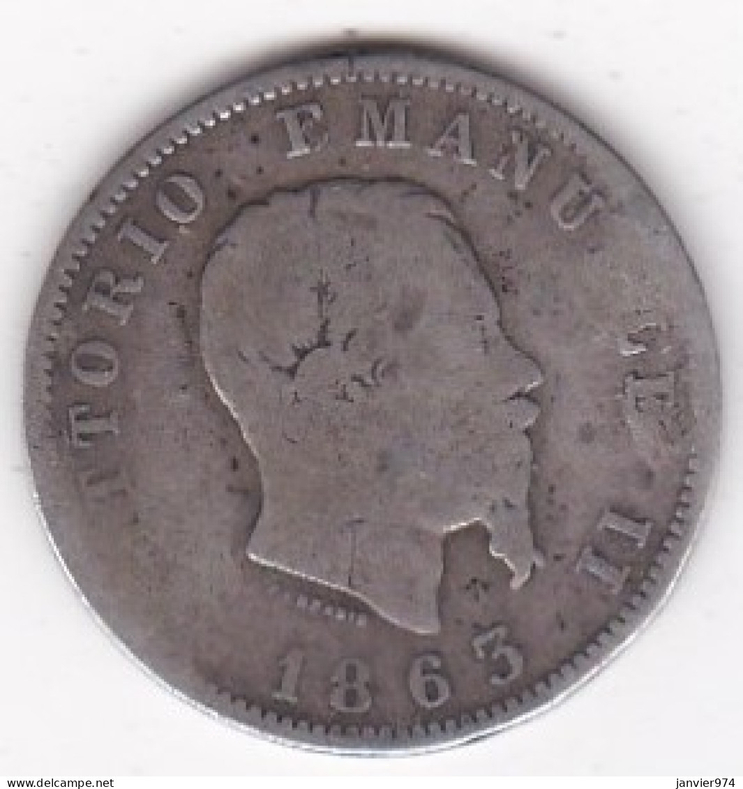 1 Lira Stemma 1863 M Milano , Vittorio Emanuele II , En Argent - 1861-1878 : Vittoro Emanuele II