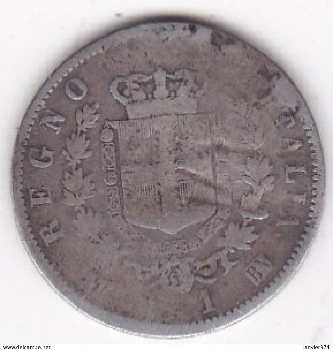 1 Lira Stemma 1863 M Milano , Vittorio Emanuele II , En Argent - 1861-1878 : Victor Emmanuel II